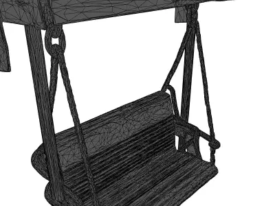 Rusty Corrugated Metal Garden Swing 3D model
