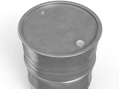 Metal Barrel Clean Grey 3D model