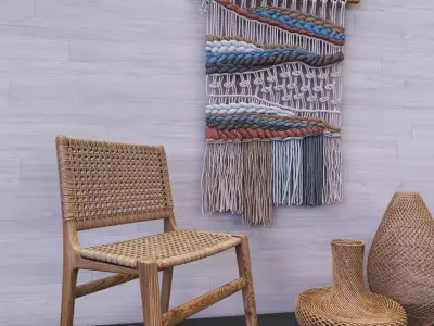 Rattan chair 3D model buy