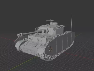Panzer IV Ausf H - German Medium Tank WWII 3D print model