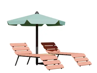 Beach chair Summer Vacation 3D model