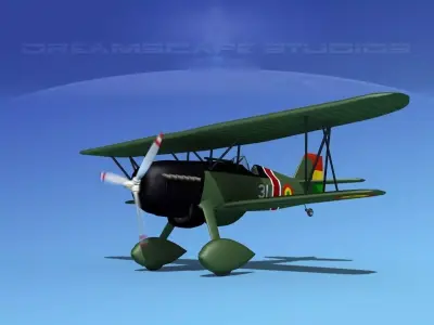 Curtiss P-6E Hawk V10 3D model