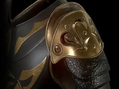 Mirkwood Elf Armour Dark Medieval Style Low-poly 3D model