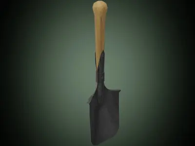 Military shovel Kleines Schanzzeug M1874 Feldspaten Low-poly 3D model