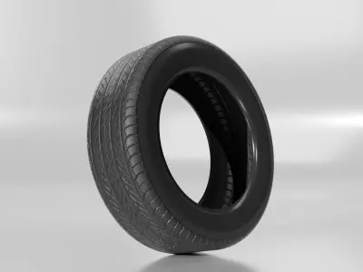 rubber tire Low-poly 3D model