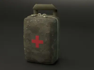 Military First Aid Kit Low-poly 3D model