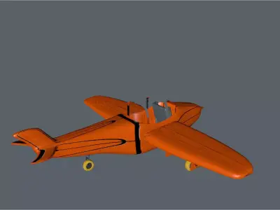 Aircraft orange airplane 3D model