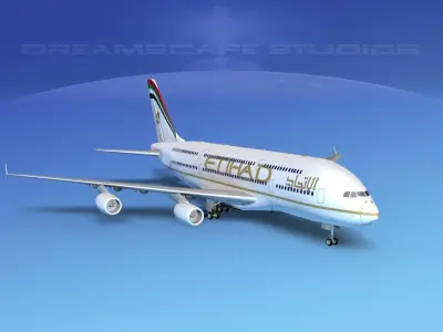 Airbus A380-800 Etihad Airways 3D model
