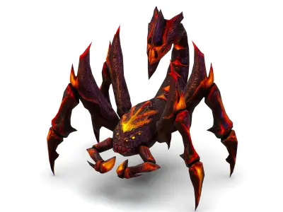 Low Poly Monster Black Scorpio Creature Low-poly 3D model