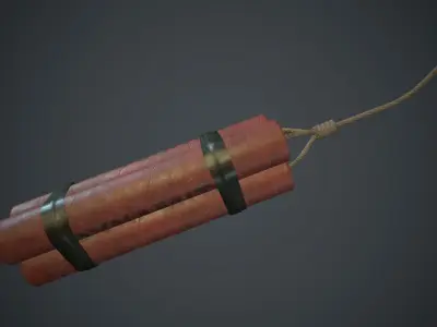 3 Dynamite Pack PBR Game Ready Low-poly 3D model