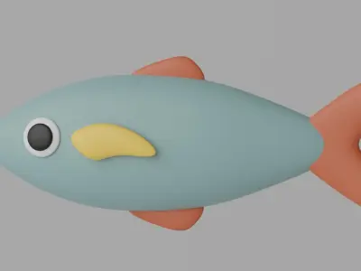 Cartoon Cute Fish 1 3D model