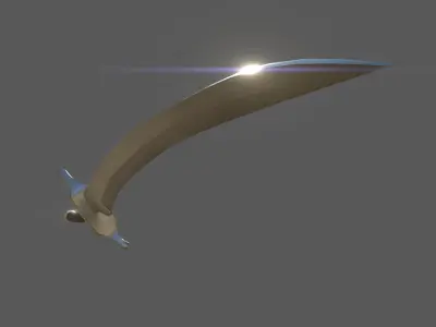 Elven satin sword Low-poly 3D model