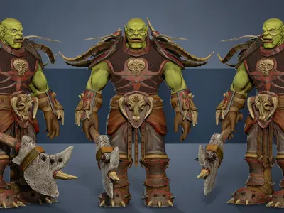 Orc game-ready Low-poly 3D model