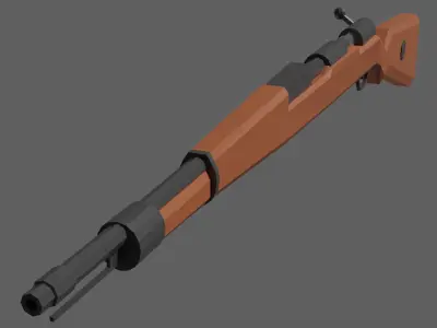 Kar98k Rifle Low Poly Free 3D model