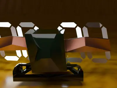 Digital LED Clock Low Poly 3D Model Low-poly 3D model