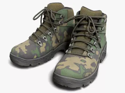 Tactical Boots Low-poly 3D model 3