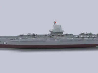 Chinese aircraft carrier CV-18 Fujian 3D model