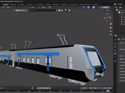RER NG Train low Poly Low-poly 3D model