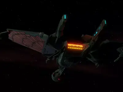 Klingon Battlecruiser Kvort Class Redesign Low-poly 3D model