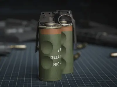 Game Ready N25 Stun Grenade - Army Skin Low-poly 3D model