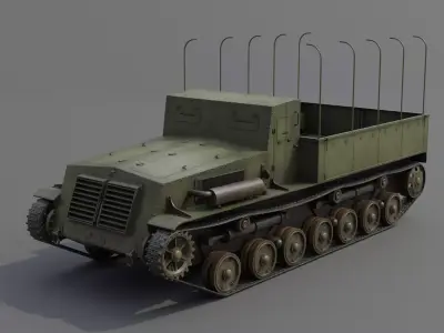 Type 4 Chi-So Half-track armored personnel carrier  Low-poly 3D model