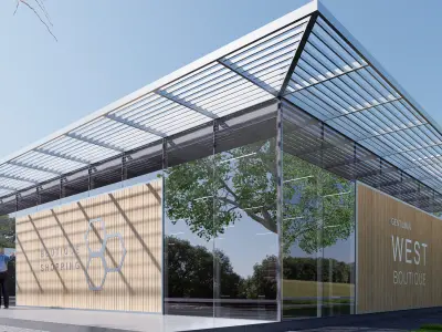 commercial building Low-poly 3D model