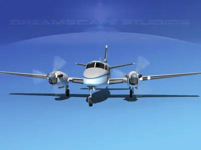 Beechcraft King Air 100 V05 3D model