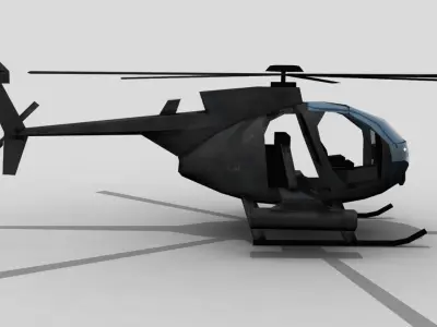 MH6 Helicopter Low-poly 3D model