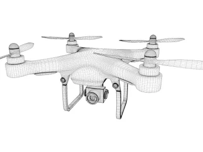 LowPoly and GameReady Consumer Drone Low-poly 3D model