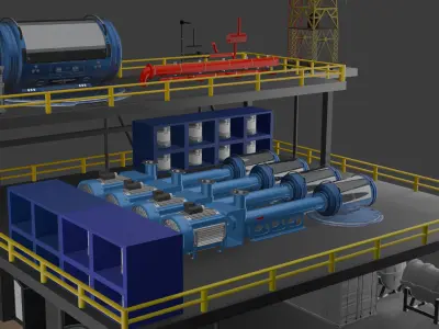 Oil rig 3D model Low-poly Low-poly 3D model