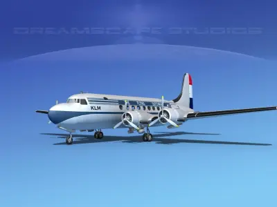 Douglas DC-4 KLM Airlines 3D model