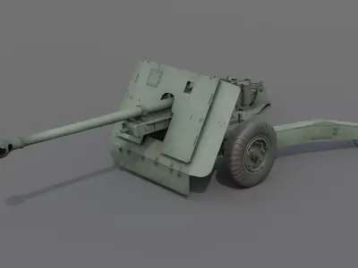 Ordnance QF 17-Pounder Anti-Tank Gun Low-poly 3D model