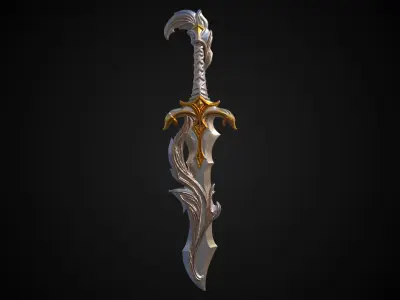 Stylized Elf Sword - Bloomfang - Game Ready 3D model