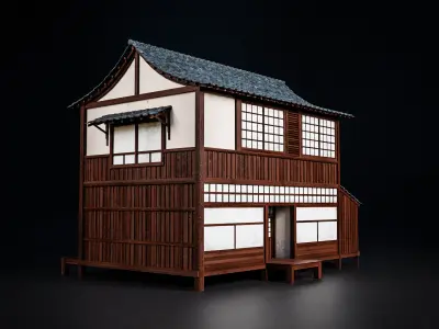 JAPAN TRADITIONAL BUILDING 001 Low-poly 3D model
