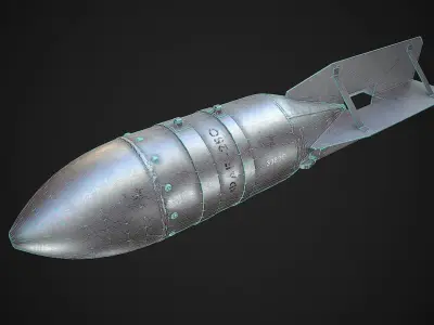 Soviet general purpose air-dropped bomb FAB-250 Low-poly 3D model
