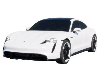 Car Rigged - Porsche Taycan S Turbo 3D model