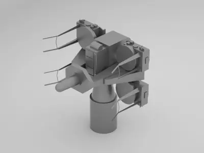 Seacat Sea Cat Missile Quad Launcher  3D model