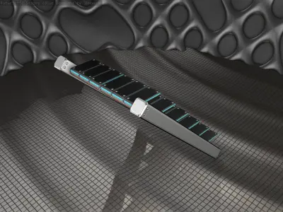 Sci-Fi Stairs - 15 - Silver Blue Neon Light Version Low-poly 3D model