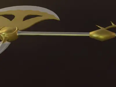 Escanor battle axe Rhitta Free low-poly 3D model