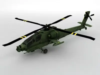  AH 64 Apache Helicopter  Low-poly 3D model
