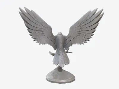 Raven Sculpture Low-poly 3D model