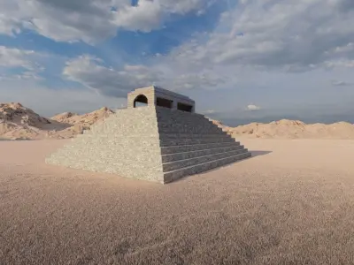 Zigurat ancient pyramid-Ziggurat Temple 3D model