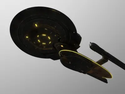 27-2Saucer-Section-Asymetrical star trek ship 3D model