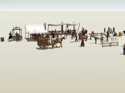 Ancient Chinese Commercial Street 3D model