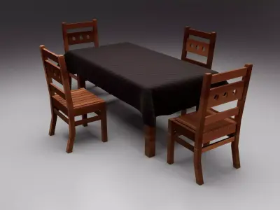 Kitchen Furniture Free low-poly 3D model