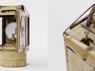 German WWII Carbide Railroad Lantern Low-poly 3D model
