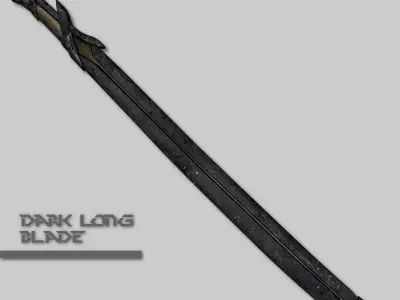 Dark Long Blade Low-poly 3D model