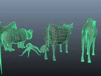 3D Lowpolygon Animals ver 1 Low-poly 3D model