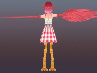 Monster Girl Harpy Low-poly 3D model