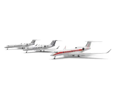 Gulfstream Business Jets Rigged Collection 3D model